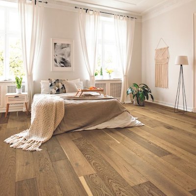 hardwood flooring in a bright Georgia bedroom