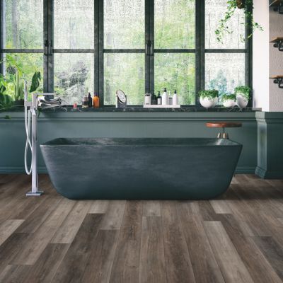 luxury vinyl plank flooring in a Thomasville bathroom